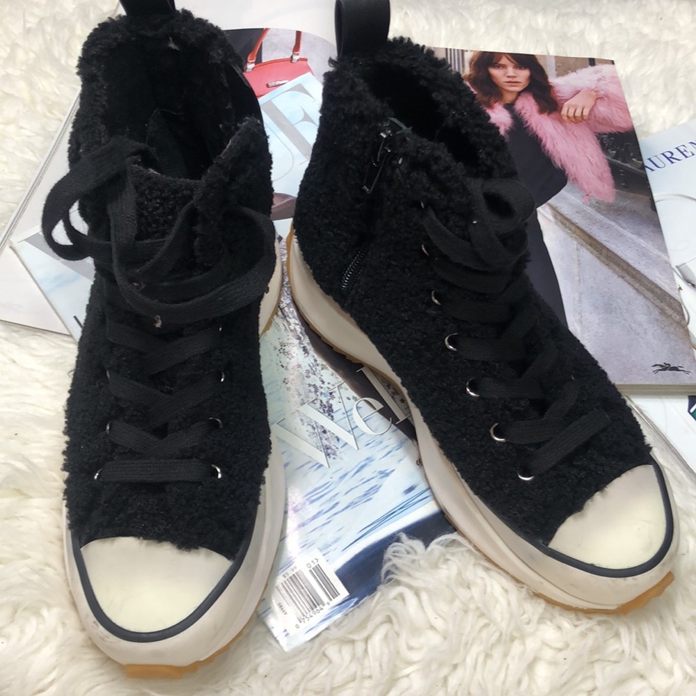 Steve Madden Shaft Faux Fur Platform Sneakers